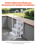 4-Step Grey Pool Ladder 2 Handrails 1219-1371mm