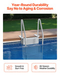 4-Step Grey Pool Ladder 2 Handrails 1219-1371mm