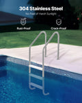 Stainless Steel Pool Ladder 3-Step 2 Handrails 1.2-1.4m Pool