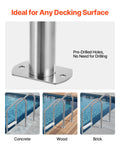 Stainless Steel Pool Ladder 3-Step 2 Handrails 1.2-1.4m Pool