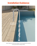 Stainless Steel Pool Ladder 4-Step 2 Handrail 1371.6mm Deck