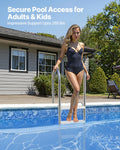 Stainless Steel Pool Ladder 4-Step 2 Handrail 1371.6mm Deck