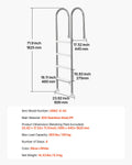 Stainless Steel Pool Ladder 4-Step 2 Handrail 1371.6mm Deck
