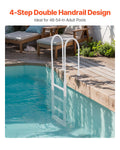 Thickened 4-Step Pool Ladder Double Handrails 1.2-1.4m Pool