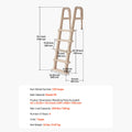 5-Step Inclined Robust Pool Ladder of 2 Handrails for 1219.2-1371.6mm Pool