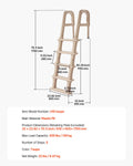 5-Step Pool Ladder 1219-1371mm 2 Handrails Inclined