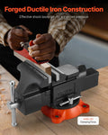 Bench Vise 127mm Jaw Width 360° Swivel Base Heavy Duty Ductile Iron