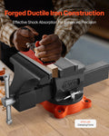Bench Vice 203mm Ductile Iron Swivel Locking Base Heavy Duty
