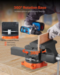 Bench Vice 203mm Ductile Iron Swivel Locking Base Heavy Duty