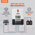 20A MPPT Solar Charge Controller LCD Display Temperature Sensor