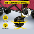 Folding Garden Cart Collapsible Wagon Beach Utility w/ Shade