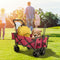 Folding Garden Cart Collapsible Wagon Beach Utility w/ Shade