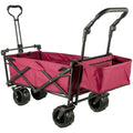 Folding Garden Cart Collapsible Wagon Beach Utility w/ Shade
