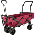 Folding Garden Cart Collapsible Wagon Beach Utility w/ Shade