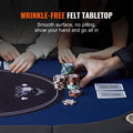 8 Player Poker Table 183cm Oval Padded Blue Stainless Steel Cups