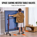 Ping Pong Table Foldable 18mm MDF Indoor Portable with Net Wheels