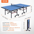 Ping Pong Table Foldable 18mm MDF Indoor Portable with Net Wheels