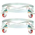 2PC 250L Drum Dolly 454kg Load Capacity Steel Frame Swivel Casters