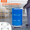 2PC 250L Drum Dolly 454kg Load Capacity Steel Frame Swivel Casters