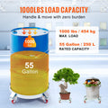 2PC 250L Drum Dolly 454kg Load Capacity Steel Frame Swivel Casters