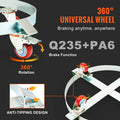 2PC 250L Drum Dolly 454kg Load Capacity Steel Frame Swivel Casters