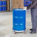 2PC 250L Drum Dolly 454kg Load Capacity Steel Frame Swivel Casters