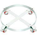 2PC 250L Drum Dolly 454kg Load Capacity Steel Frame Swivel Casters