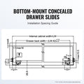 10x 533mm Drawer Slides Heavy Duty Full Extension Soft Close Rails