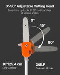 43CC Gas Pole Saw 25.4cm Bar 2.1-3.6m Extendable Tree Trimmer