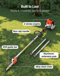 33CC Gas Pole Saw 2 Stroke 20.3cm Bar 850ml Tank 2.08-3.58m