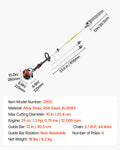 25cc Gas Pole Saw 30.5cm Bar 2.12-3.62m Extendable Chainsaw