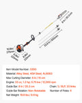 33CC Gas Pole Saw 2 Stroke 20.3cm Bar 2-3.5m Extendable