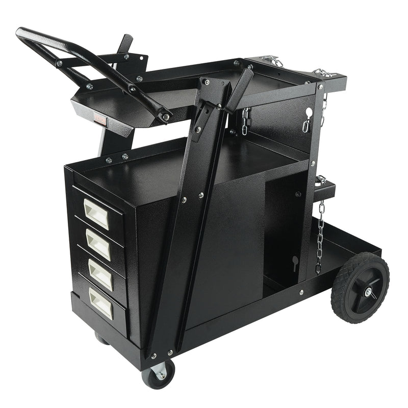Welder Cart 2-Tier 4 Drawer 265kg Capacity Swivel Wheels Tank Storage
