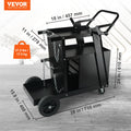 Welder Cart 2-Tier 4 Drawer 265kg Capacity Swivel Wheels Tank Storage