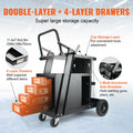 Welder Cart 2-Tier 4 Drawer 265kg Capacity Swivel Wheels Tank Storage