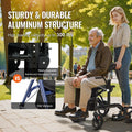 2in1 Rollator Walker Transport Chair Lightweight Aluminum 136kg