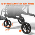 2in1 Rollator Walker Transport Chair Lightweight Aluminum 136kg