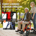 Rollator Walker Transport Chair 2in1 Folding Aluminum 136kg