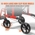 Rollator Walker Transport Chair 2in1 Folding Aluminum 136kg