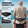 Rollator Walker Transport Chair 2in1 Folding Aluminum 136kg