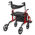 Rollator Walker Transport Chair 2in1 Folding Aluminum 136kg