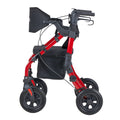 Rollator Walker Transport Chair 2-in-1 Foldable Aluminum 136kg