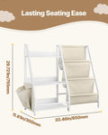 3-Tier Kids Bookshelf Toy Storage Organizer with Sling Rack