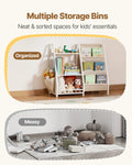 3-Tier Kids Bookshelf Toy Storage Organizer with Sling Rack