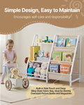 3-Tier Kids Bookshelf Toy Storage Organizer with Sling Rack