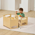 Montessori Kids Table Chair Set Wooden Adjustable Height 1-5