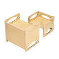 Montessori Kids Table Chair Set Wooden Adjustable Height 1-5
