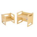 Montessori Kids Table Chair Set Wooden Adjustable Height 1-5