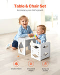 Montessori Weaning Table Chair Set Wooden Toddler White Adjustable