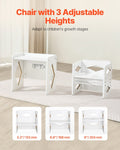 Montessori Weaning Table Chair Set Wooden Toddler White Adjustable